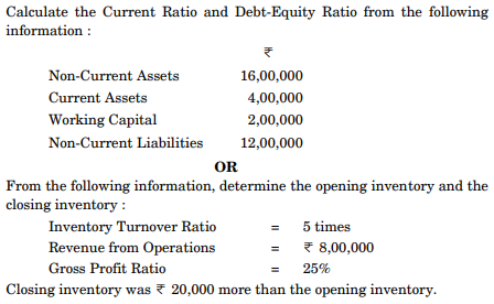 Calculate the Current Ratio and Debt-Equity Ratio from the following